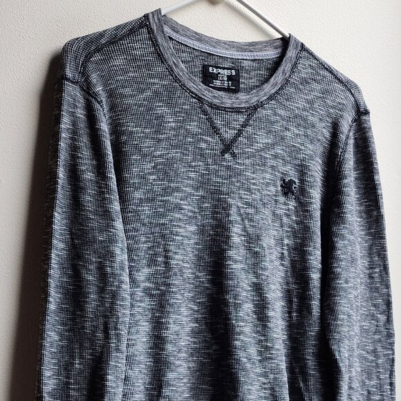 Express Gray Waffle Knit Jersey Size Medium - Picture 2 of 14